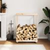 Log Holder with Wheels 30.1"x15.7"x42.5" Solid Wood Pine