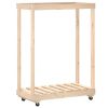 Log Holder with Wheels 30.1"x15.7"x42.5" Solid Wood Pine