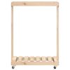 Log Holder with Wheels 30.1"x15.7"x42.5" Solid Wood Pine