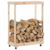 Log Holder with Wheels 30.1"x15.7"x42.5" Solid Wood Pine