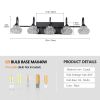 Retro 5-Light Bathroom Vanity Light Fixture - Black Finish with Crystal Glass Shades, Wall Mounted Lighting for Bathroom, Powder Room