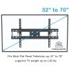 LEADZM TMDS-204 32"-70" 110Lbs VESA600*400 Full Motion TV Wall Mount Tilt Range 0-15¬∞ YF