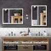 Rectangular Single Aluminum Framed Anti-Fog LED Light Wall Bathroom Vanity Mirror